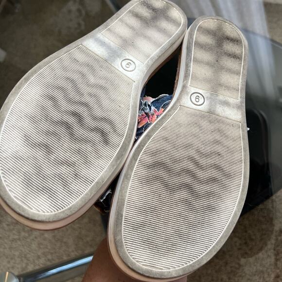 Crown Vintage Artrisia Floral Denim Bow Sandals Women’s Size 9 - Picture 9 of 12